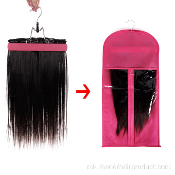 Приспособено лого торба за чување коса со покривка за прашина за перика